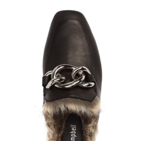 Jeffrey Campbell ☻︎ Ravis Vegan Fur Flat Chain Bit Slide Leather Mules ☻︎ Brown - Picture 3 of 16